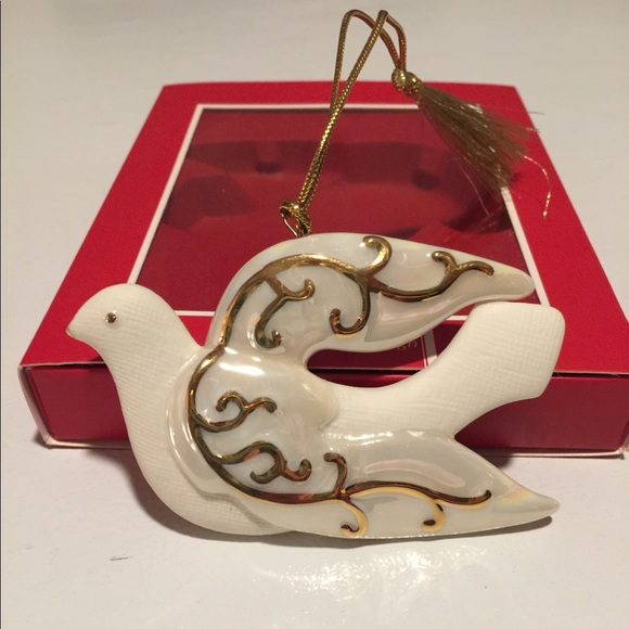🎉SALE NWT LENOX Golden Scroll Dove Ornament - Picture 3 of 4